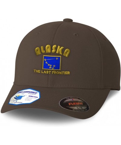 Flexfit Hats for Men & Women Alaska The Last Frontier Polyester Dad Hat Baseball Cap Dark Grey $17.15 Baseball Caps