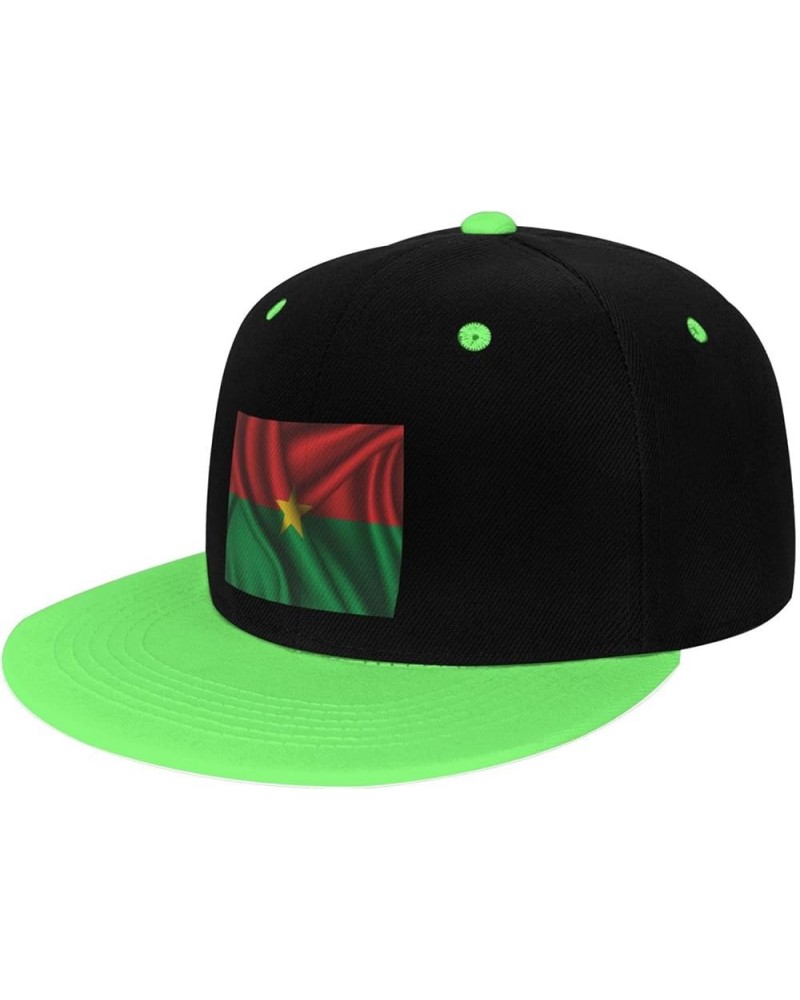 Silk Style Flag of Burkina Faso Snapback Hat for Men Women Baseball Cap Trucker Flat Bill Hats Dad Caps Green $10.18 Baseball...