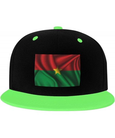 Silk Style Flag of Burkina Faso Snapback Hat for Men Women Baseball Cap Trucker Flat Bill Hats Dad Caps Green $10.18 Baseball...