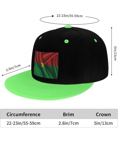 Silk Style Flag of Burkina Faso Snapback Hat for Men Women Baseball Cap Trucker Flat Bill Hats Dad Caps Green $10.18 Baseball...