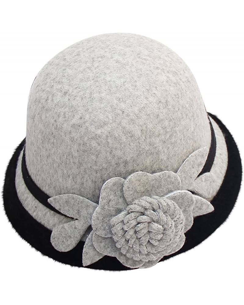 Round Cloche Hat for Men and Women Black Bowler Hat Brim Church Hat Valentines Day Gy2 $8.33 Fedoras