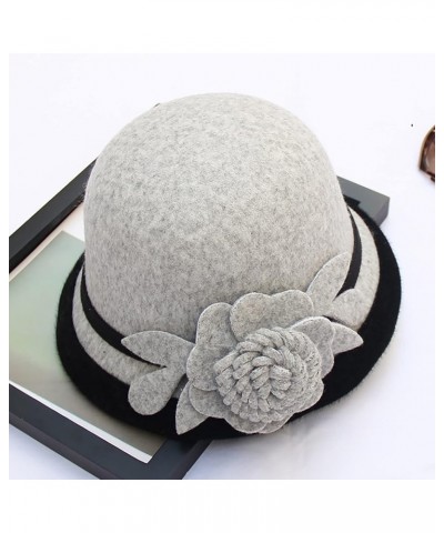 Round Cloche Hat for Men and Women Black Bowler Hat Brim Church Hat Valentines Day Gy2 $8.33 Fedoras