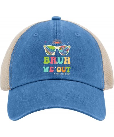 Happy Last Day of School Bruh We Out Hat for Mens Baseball Cap Low Profile Washed Ball Caps Lake Blue $12.31 Baseball Caps