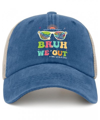 Happy Last Day of School Bruh We Out Hat for Mens Baseball Cap Low Profile Washed Ball Caps Lake Blue $12.31 Baseball Caps