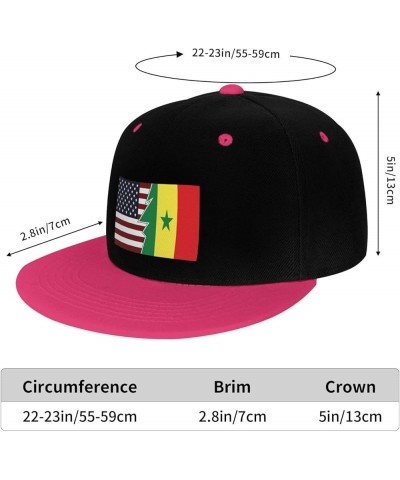 Torn Style American and Senegal Flags Snapback Hat for Men Women Baseball Cap Trucker Flat Bill Hats Dad Caps Pink $13.57 Bas...