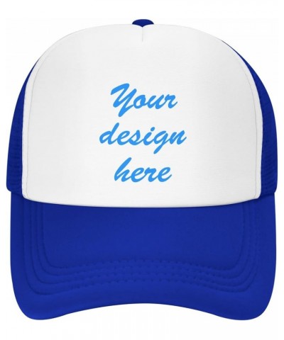 Customized Caps for Men, Classic Unisex Trucker Design Your Own Snapback Trucker Dad Hats Blue $8.25 Baseball Caps