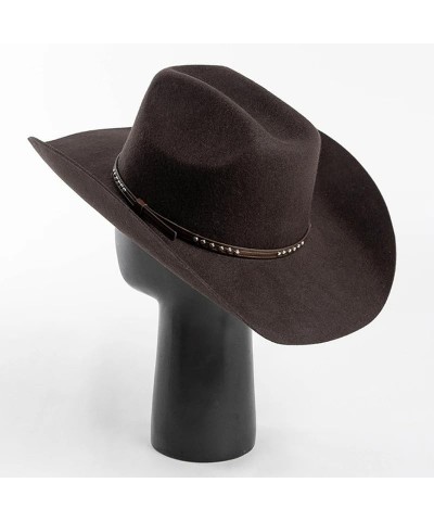 Men's and Women's Wide Brim Hat Cowboy Hats Vintage Jazz Hat Caps Black $44.90 Cowboy Hats