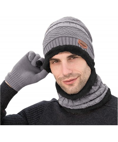 Winter Hats Knit Cuffed Warm Unisex Knit Cap Fashion Ski Hat for Men and Women Gifts Christmas Grey $7.69 Skullies & Beanies