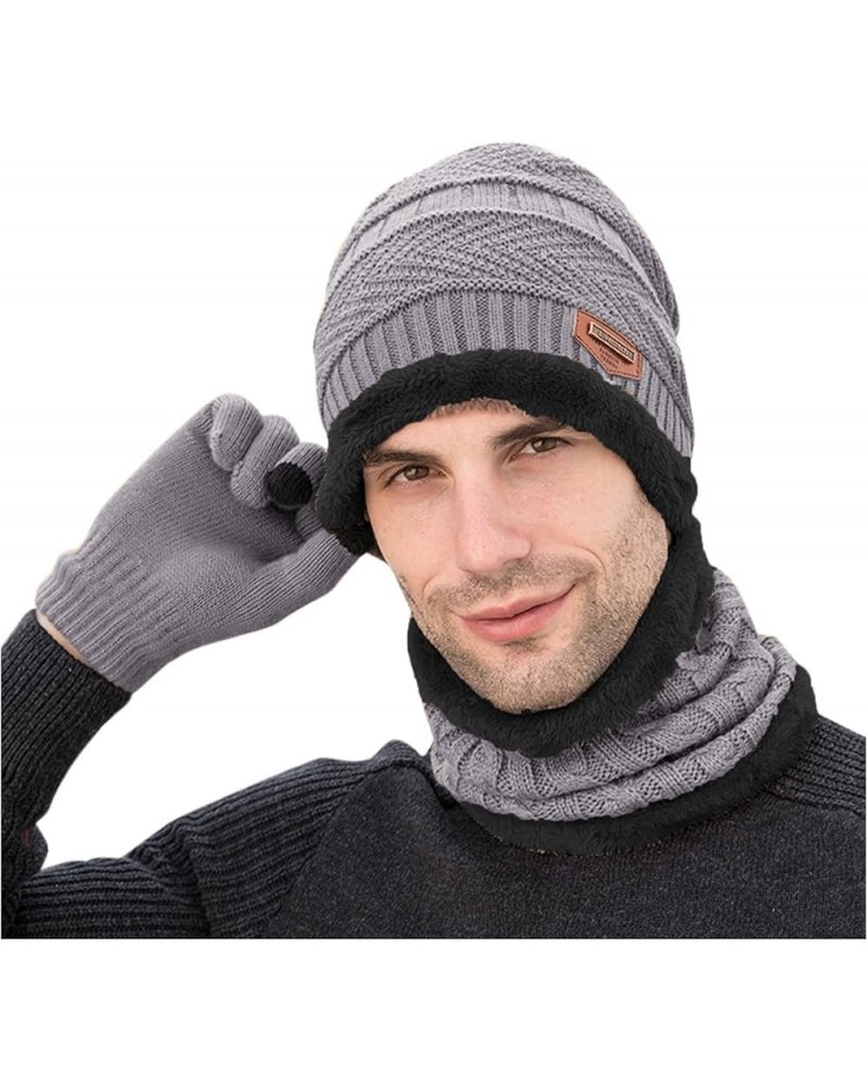 Winter Hats Knit Cuffed Warm Unisex Knit Cap Fashion Ski Hat for Men and Women Gifts Christmas Grey $7.69 Skullies & Beanies