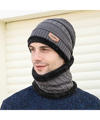 Winter Hats Knit Cuffed Warm Unisex Knit Cap Fashion Ski Hat for Men and Women Gifts Christmas Grey $7.69 Skullies & Beanies