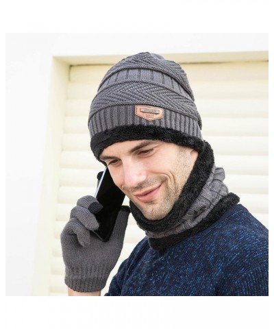 Winter Hats Knit Cuffed Warm Unisex Knit Cap Fashion Ski Hat for Men and Women Gifts Christmas Grey $7.69 Skullies & Beanies