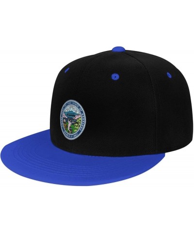 Seal of Nebraska Snapback Hat for Men Women Baseball Cap Trucker Flat Bill Hats Dad Caps Blue $10.18 Baseball Caps