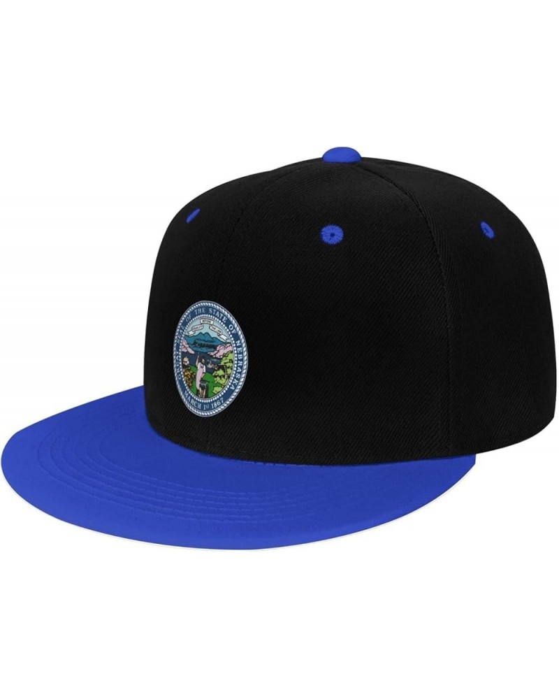 Seal of Nebraska Snapback Hat for Men Women Baseball Cap Trucker Flat Bill Hats Dad Caps Blue $10.18 Baseball Caps