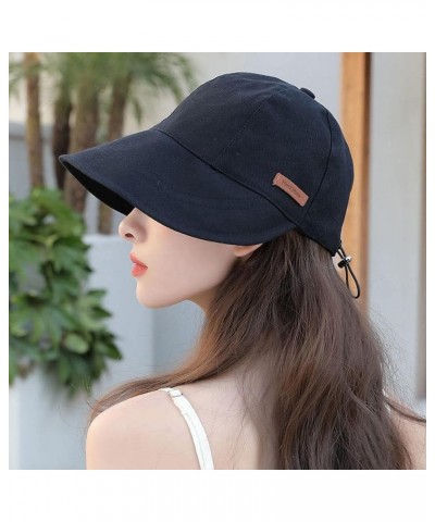 UV Protection Hat Without Makeup Sun Hats for Women Wide Brim Foldable Beach Hat Sun Visor Hat Black $7.01 Sun Hats