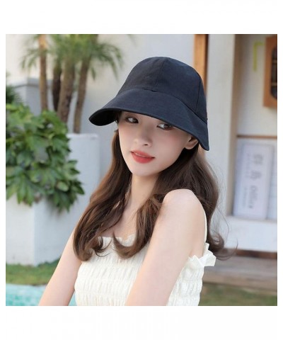 UV Protection Hat Without Makeup Sun Hats for Women Wide Brim Foldable Beach Hat Sun Visor Hat Black $7.01 Sun Hats