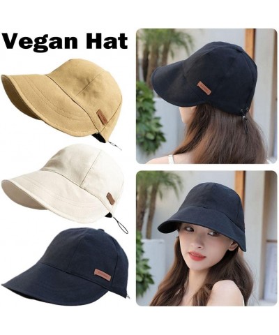 UV Protection Hat Without Makeup Sun Hats for Women Wide Brim Foldable Beach Hat Sun Visor Hat Black $7.01 Sun Hats