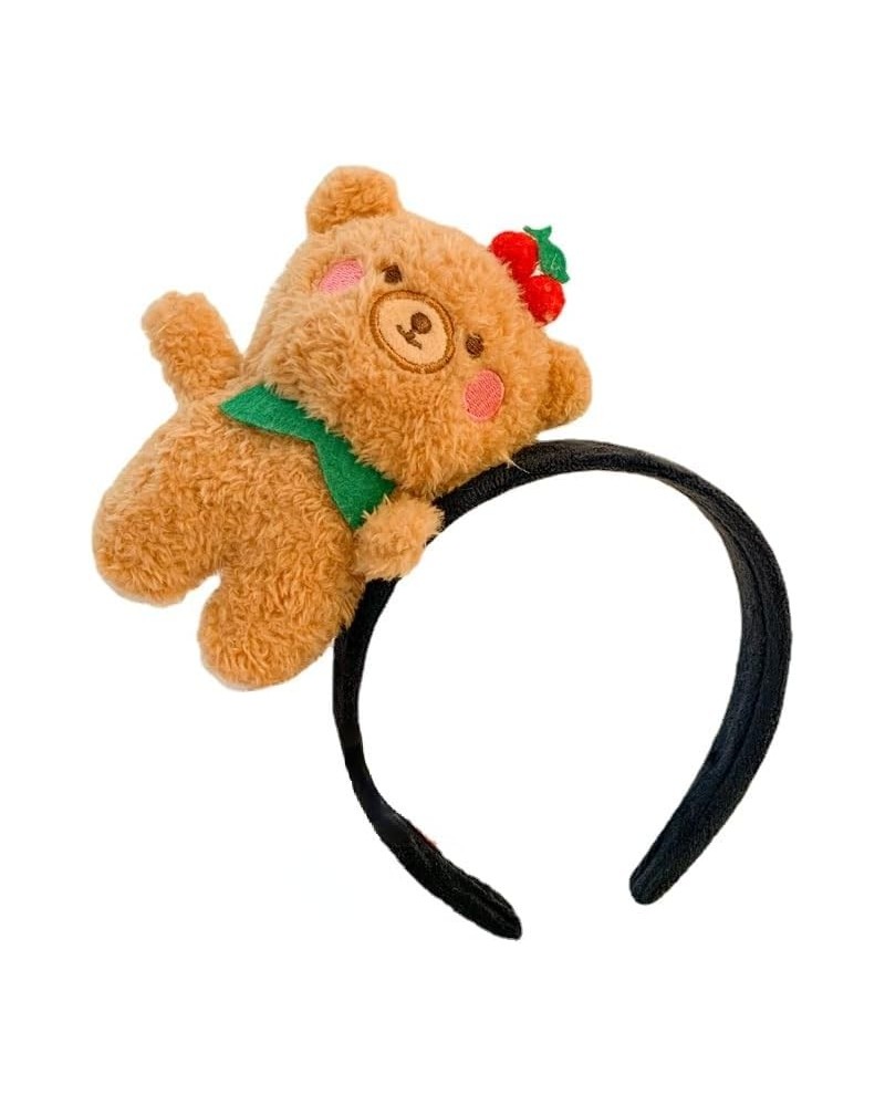 Kawaii Bear Ears Plush Animals Headband Headwear Cute Headbands for Washing Face Makeup Halloween Party Hair Hoop Brown $8.39...