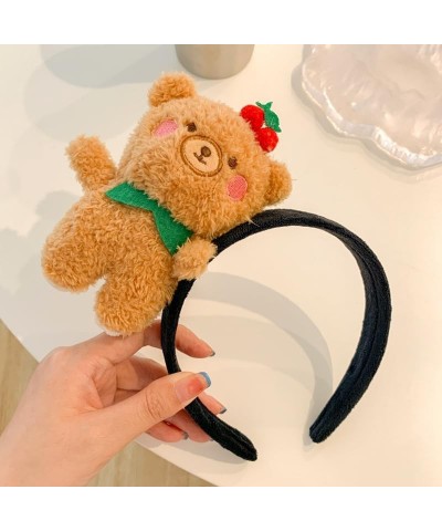 Kawaii Bear Ears Plush Animals Headband Headwear Cute Headbands for Washing Face Makeup Halloween Party Hair Hoop Brown $8.39...