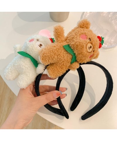 Kawaii Bear Ears Plush Animals Headband Headwear Cute Headbands for Washing Face Makeup Halloween Party Hair Hoop Brown $8.39...