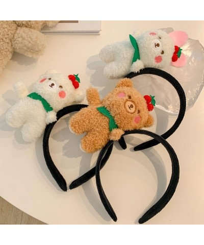 Kawaii Bear Ears Plush Animals Headband Headwear Cute Headbands for Washing Face Makeup Halloween Party Hair Hoop Brown $8.39...