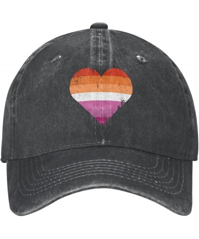 Lesbian Pride Flag Gifts for Women Trucker Hat Funny Snapback Hat Baseball Hat for Men Women Black Black $10.99 Baseball Caps