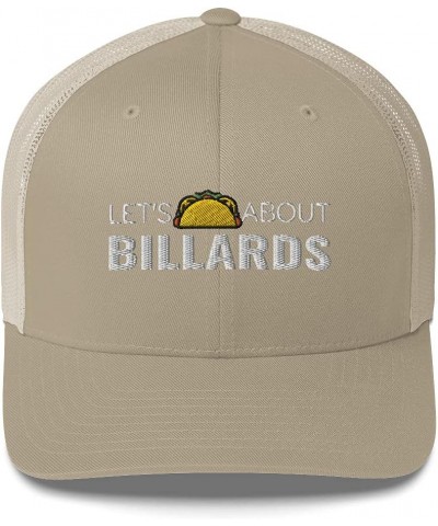 Let's Taco About Billards Pool Adjustable Trucker Cap Mesh Hat Khaki $13.78 Baseball Caps