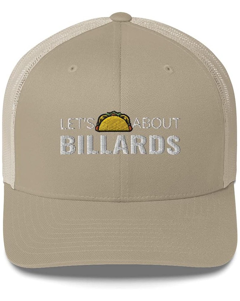 Let's Taco About Billards Pool Adjustable Trucker Cap Mesh Hat Khaki $13.78 Baseball Caps