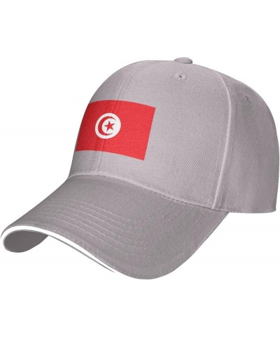 Flag of Tunisia Baseball Cap Sandwich Brim Hats for Men Women Adjustable Caps Gray $11.02 Baseball Caps