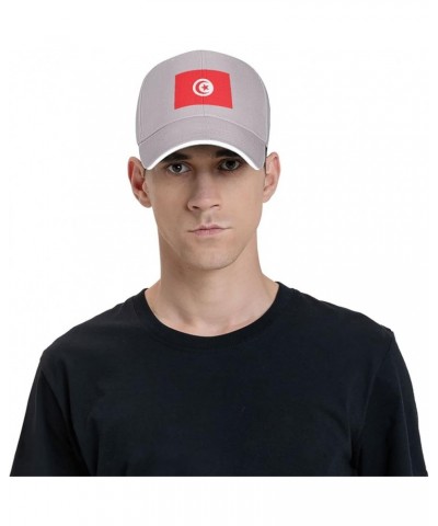 Flag of Tunisia Baseball Cap Sandwich Brim Hats for Men Women Adjustable Caps Gray $11.02 Baseball Caps