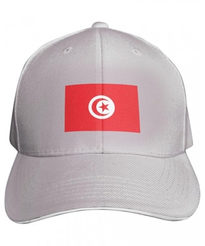 Flag of Tunisia Baseball Cap Sandwich Brim Hats for Men Women Adjustable Caps Gray $11.02 Baseball Caps