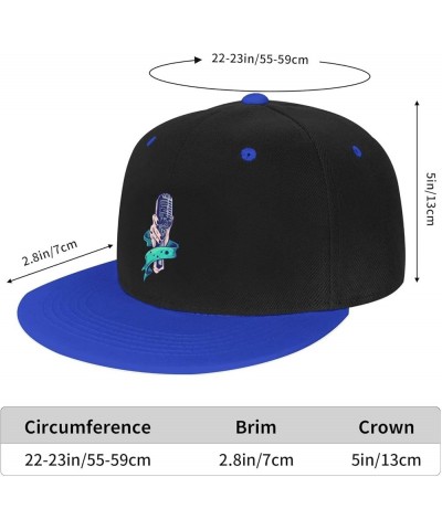 Handheld Microphones Baseball Cap for Men Women Snapback Hat Adjustable Flat Bill Hats Blue $12.61 Baseball Caps