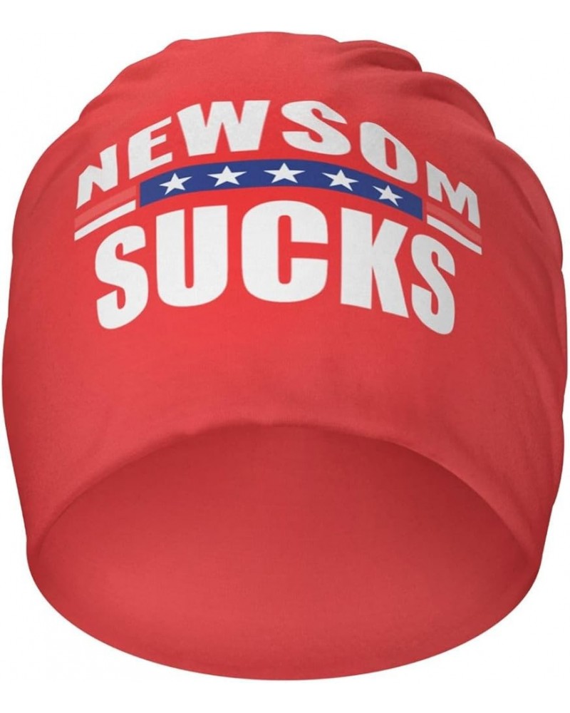 Beanie,Gavin Newsom Sucks Beanie Hat Women Slouchy Hat Warm Hats Men Knit Skull Cap Hedging Cap Black Red $9.99 Skullies & Be...