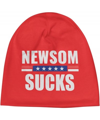 Beanie,Gavin Newsom Sucks Beanie Hat Women Slouchy Hat Warm Hats Men Knit Skull Cap Hedging Cap Black Red $9.99 Skullies & Be...