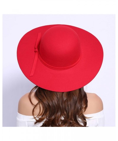 Fedora Hat for Women Cap Bowknot Hats Ladies Woolen Cap Hat Black $13.54 Fedoras