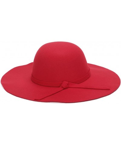 Fedora Hat for Women Cap Bowknot Hats Ladies Woolen Cap Hat Black $13.54 Fedoras