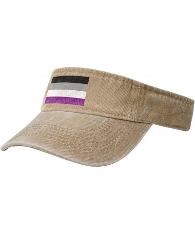 Asexual Pride Flag Sun Visor Hats for Women Men Sun Hat Vintage Golf Hat Adjustable Baseball Cap Natural $10.40 Visors