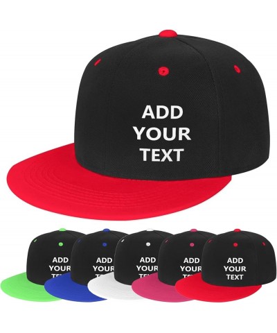 Customized Cap Your Design Here,Personalized Hats,Custom Hats Design Your Own Classic Mens Womens Trucker Hat Red-1 $9.37 Bas...