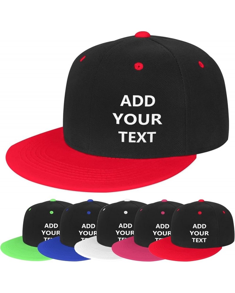 Customized Cap Your Design Here,Personalized Hats,Custom Hats Design Your Own Classic Mens Womens Trucker Hat Red-1 $9.37 Bas...