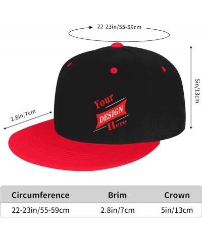 Customized Cap Your Design Here,Personalized Hats,Custom Hats Design Your Own Classic Mens Womens Trucker Hat Red-1 $9.37 Bas...