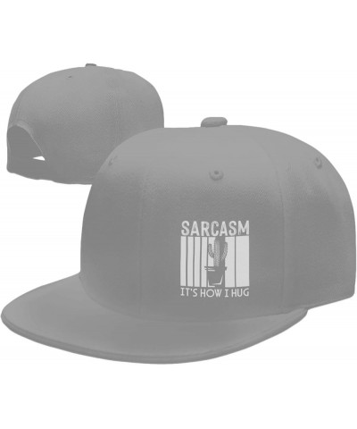 Wikjxiz Sarcasm It's How I Hug Hats for Men Women Adjustable Flat Bill Brim Dad Hats Golf Baseball Cap Black Gray $9.24 Baseb...