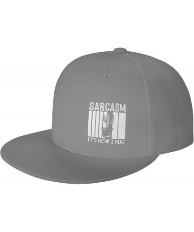 Wikjxiz Sarcasm It's How I Hug Hats for Men Women Adjustable Flat Bill Brim Dad Hats Golf Baseball Cap Black Gray $9.24 Baseb...