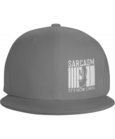 Wikjxiz Sarcasm It's How I Hug Hats for Men Women Adjustable Flat Bill Brim Dad Hats Golf Baseball Cap Black Gray $9.24 Baseb...