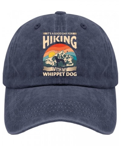 It's A Good Day for Hiking with My Whippet Dog Hat Army Hat Pigment Black Funny Hats Gifts for Her Outdoor Navy Blue $10.78 S...