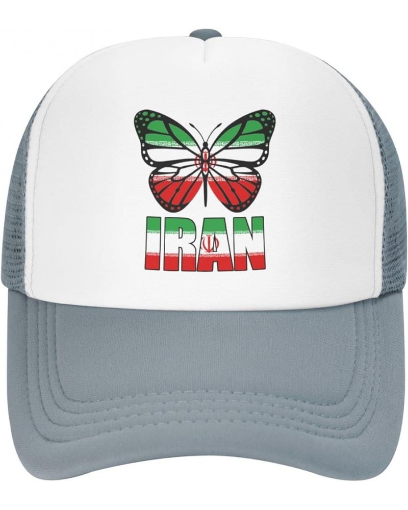 Iran Flag Baseball Cap Patriotic Adult Unisex Adjustable Mesh Hat Soccer Outdoor Caps Gray $9.35 Baseball Caps