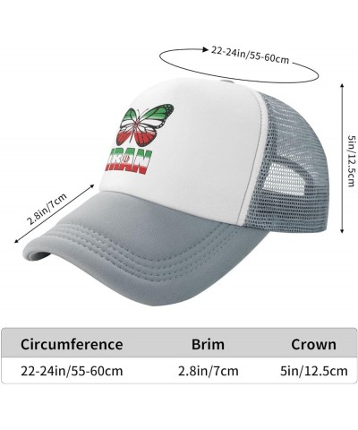 Iran Flag Baseball Cap Patriotic Adult Unisex Adjustable Mesh Hat Soccer Outdoor Caps Gray $9.35 Baseball Caps