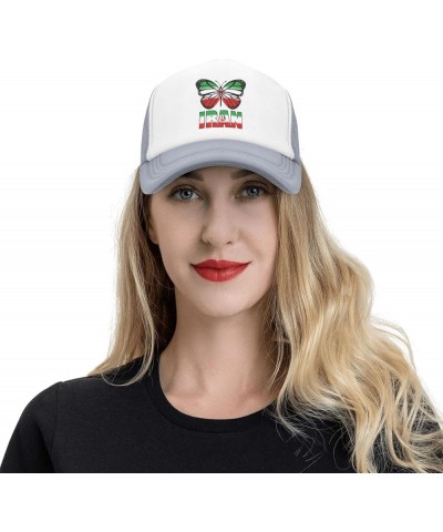 Iran Flag Baseball Cap Patriotic Adult Unisex Adjustable Mesh Hat Soccer Outdoor Caps Gray $9.35 Baseball Caps