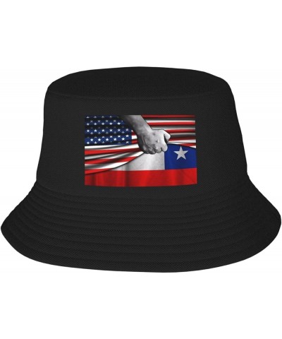 American Flag and Canada Canadan Flag Bucket Hat for Men Women Summer Beach Hat Fishing Cap Sun Hats Black Usa American Flag ...