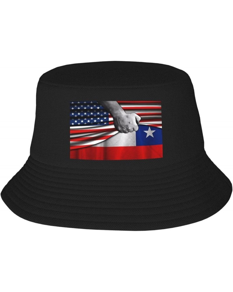 American Flag and Canada Canadan Flag Bucket Hat for Men Women Summer Beach Hat Fishing Cap Sun Hats Black Usa American Flag ...