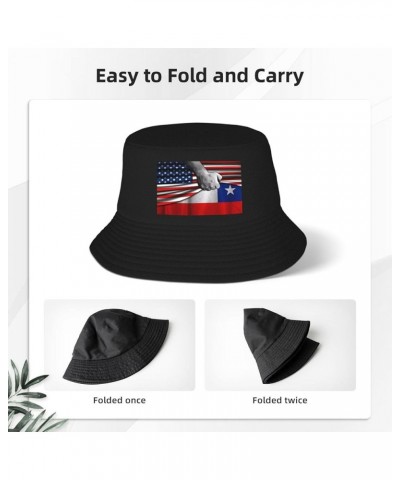 American Flag and Canada Canadan Flag Bucket Hat for Men Women Summer Beach Hat Fishing Cap Sun Hats Black Usa American Flag ...