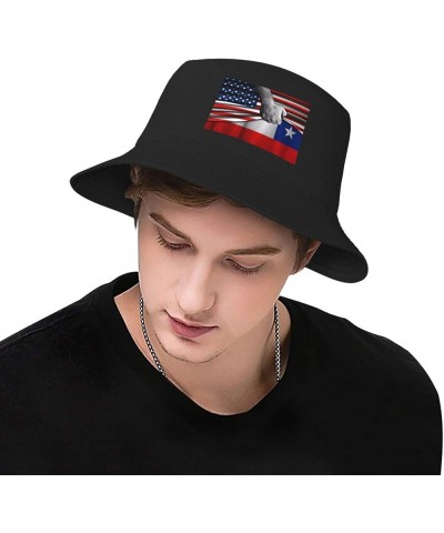 American Flag and Canada Canadan Flag Bucket Hat for Men Women Summer Beach Hat Fishing Cap Sun Hats Black Usa American Flag ...